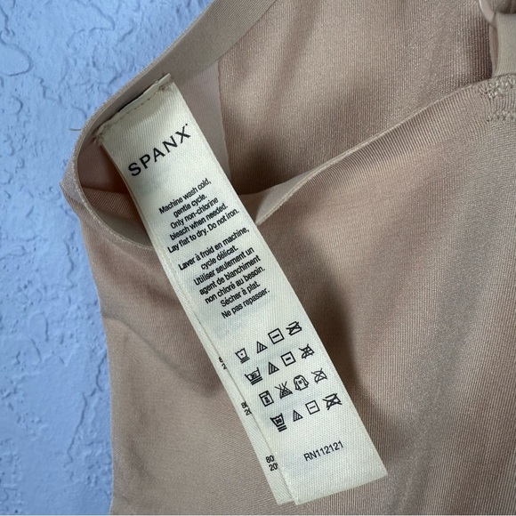 Spanx On Core Nude Mid-Thigh Open-Bust Bodysuit XL Sculpts Torso To Mid Thigh - Picture 3 of 6